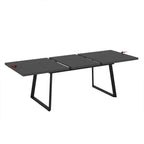 Tavolo allungabile piano ossido e gambe in metallo nero Lavinya 170x90x75h