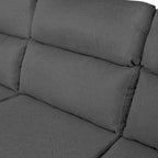 Divano con penisola contenitore rivestito in tessuto colore grigio - Como II