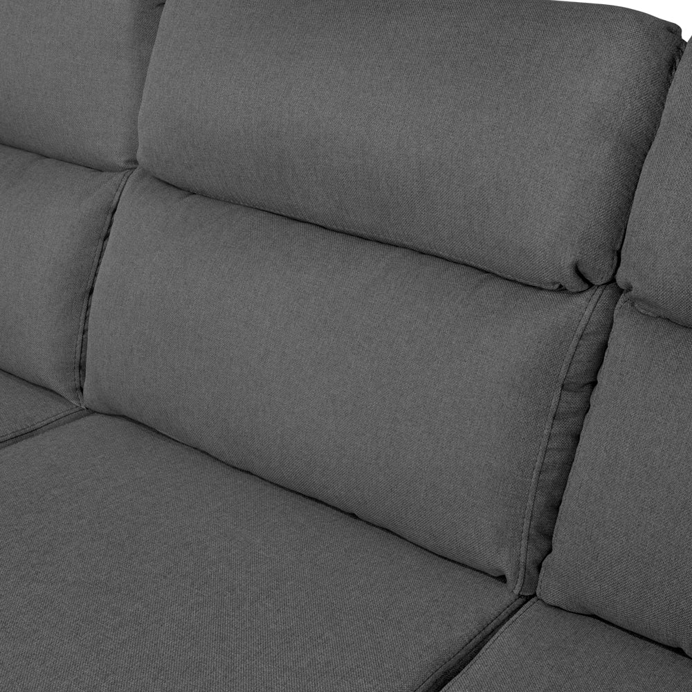 Divano con penisola contenitore rivestito in tessuto colore grigio - Como II