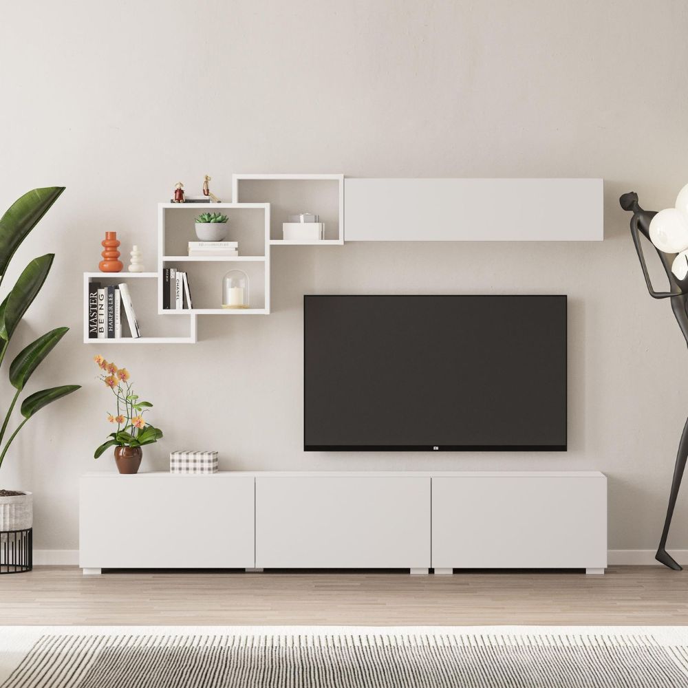 Parete attrezzata colore bianco 210x35x39H Free