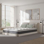 Matelas double à ressorts ensachés et tissu tricoté 160x190x21H Pici