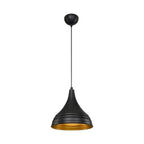 Lampada a sospensione 100h in metallo nero Leda