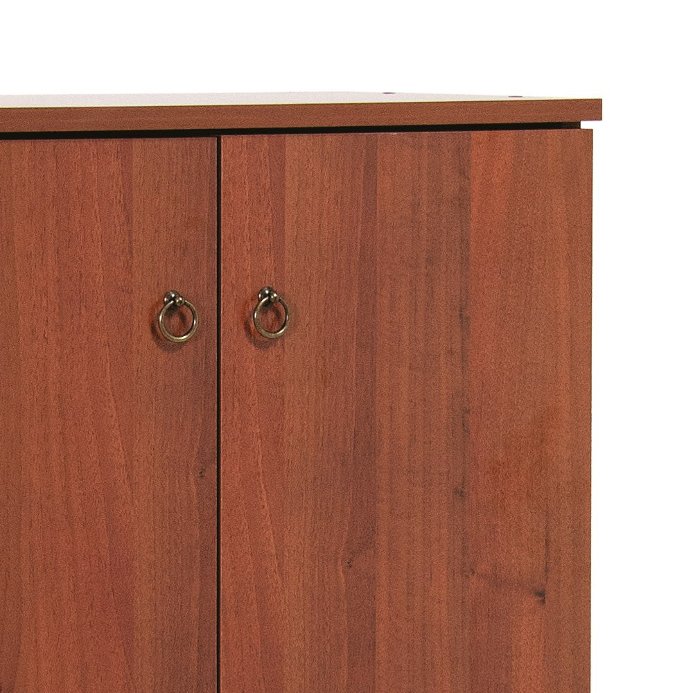 Schuhschrank mit Türen und Einlegeböden, Farbe Antiknussbaum, 71x130H cm – Gabriella