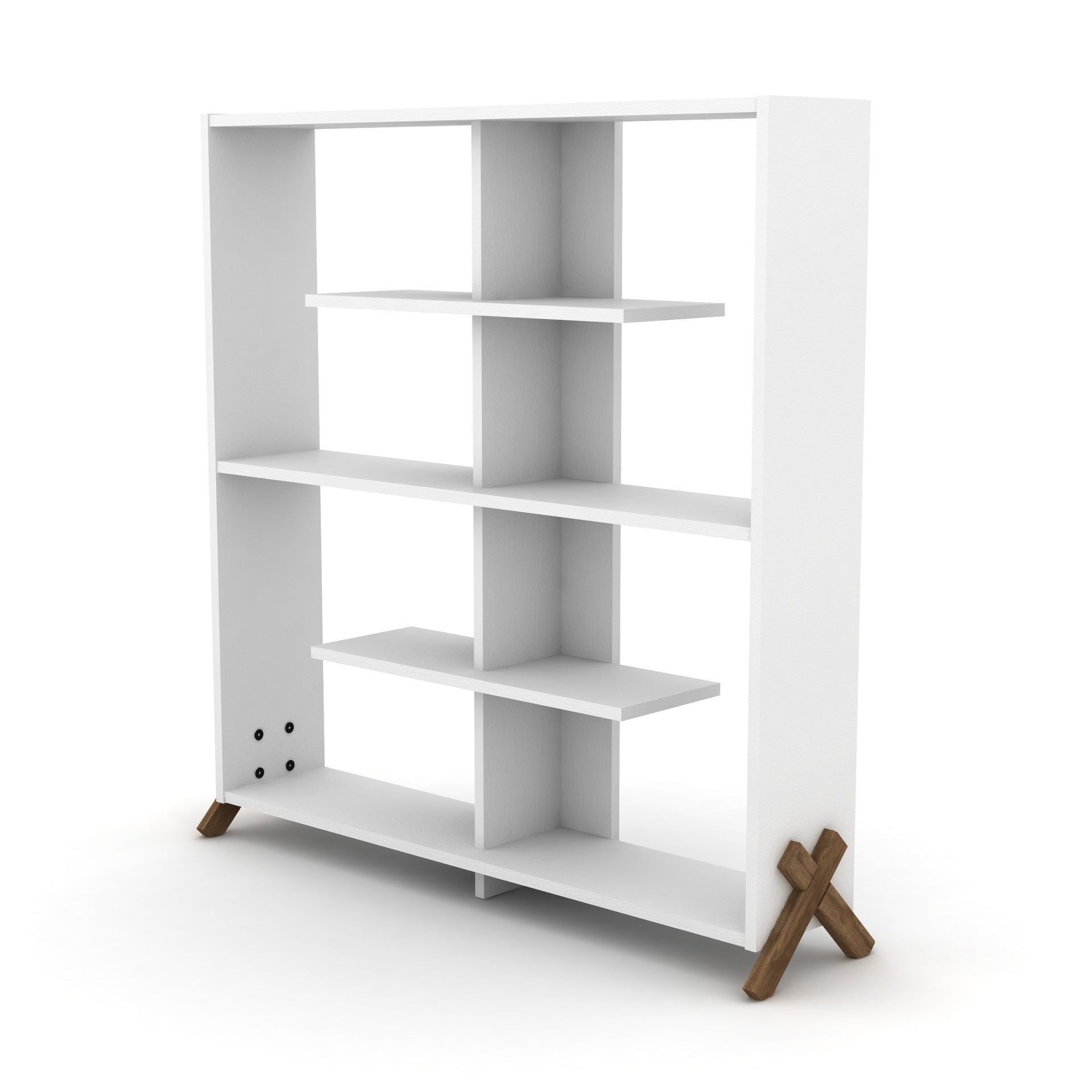 Étagère 113x117h cm blanche avec pieds en croix - Kipp