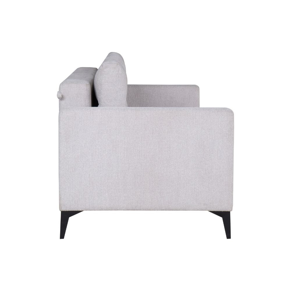Divano con carrello estraibile e schienale ribaltabile 3 posti grigio chiaro - Derry