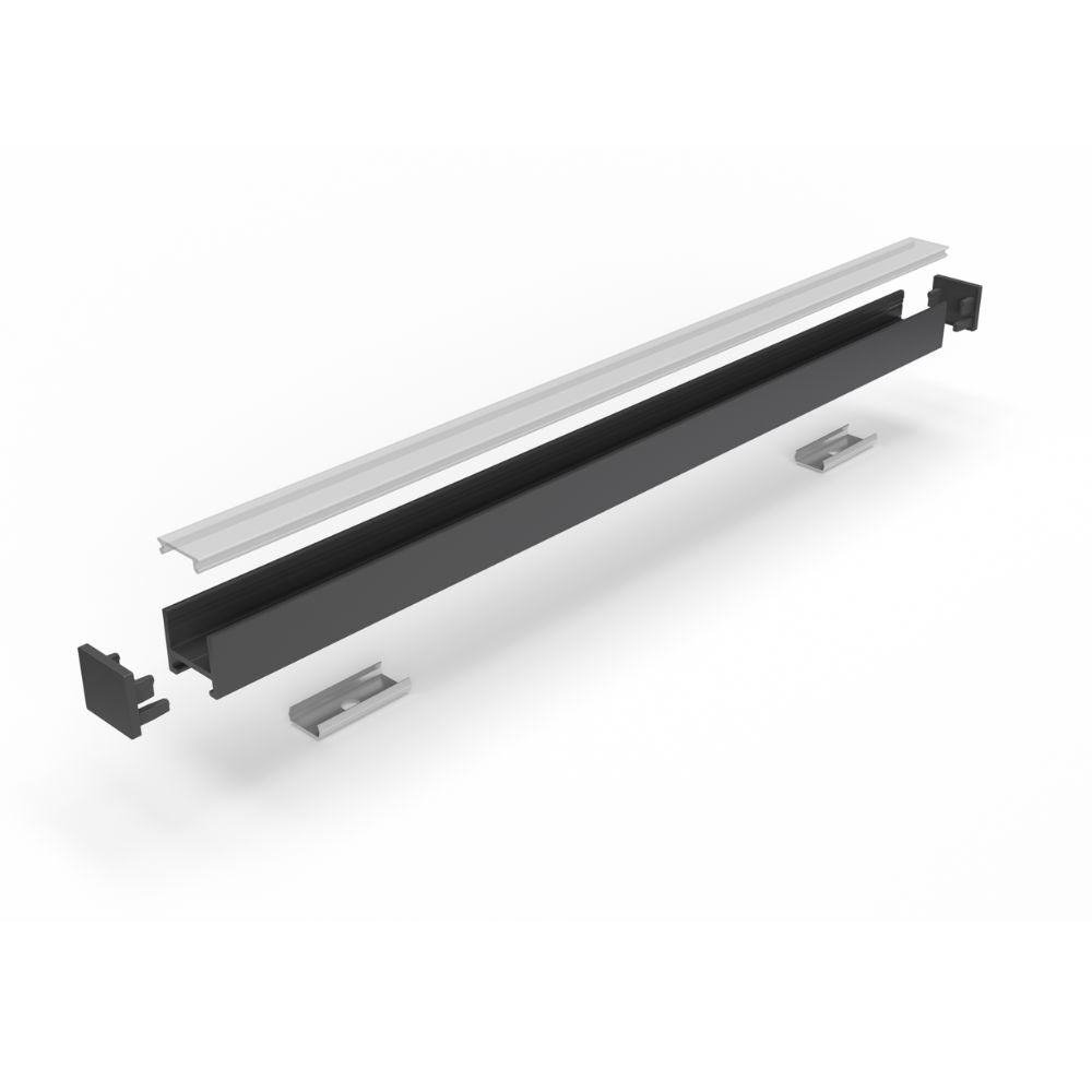 Profilo LED P46 nero opaco 120 cm
