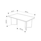 Tavolino da salotto 100x60 cm colore travertino con bordi arrotondati Sam