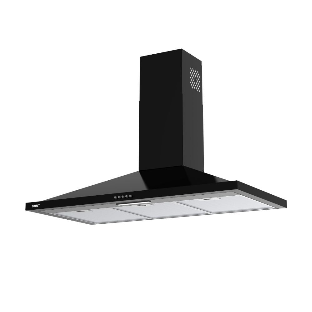 Hotte pyramidale 90 cm avec 3 niveaux de vitesse coloris noir - Eolo Samet