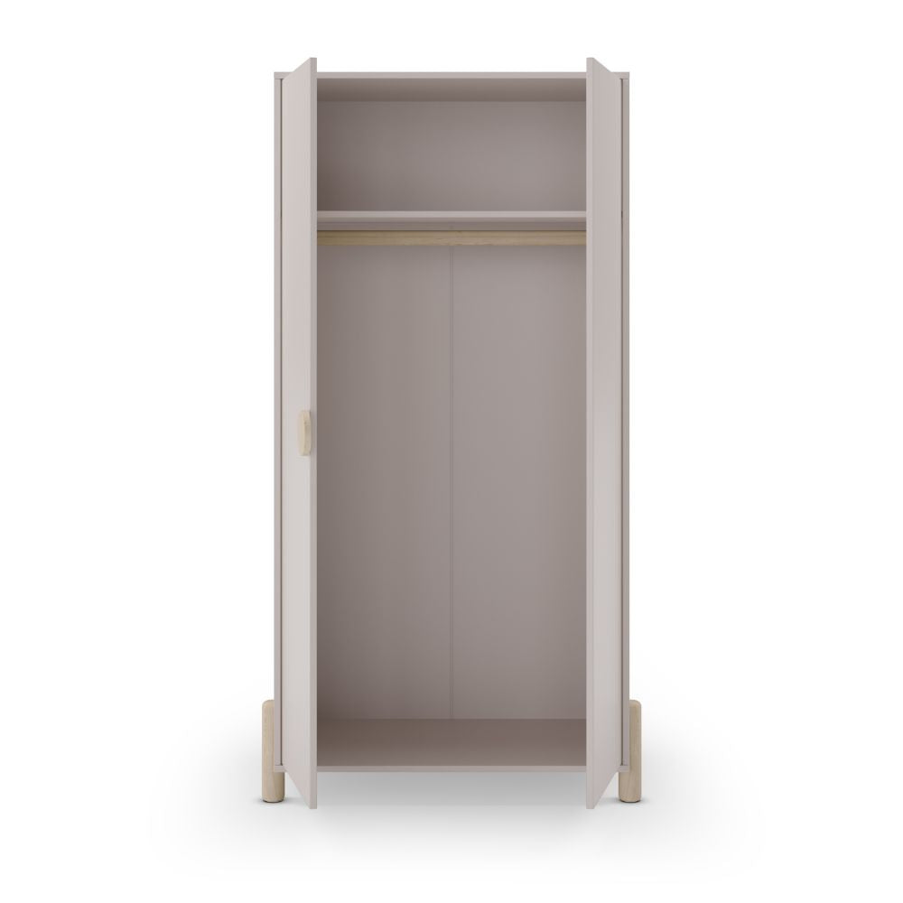 Kleiderschrank Enola 2 Türen aus beigem Holz 92,8x45x180 Eleganz und Funktionalität für Ihr Zuhause