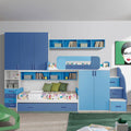 Cameretta a soppalco con 3 letti Catania colore bianco e blu