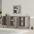 Madia 6 ante con disegno geometrico 184x35x77,4 colore tortora Dune