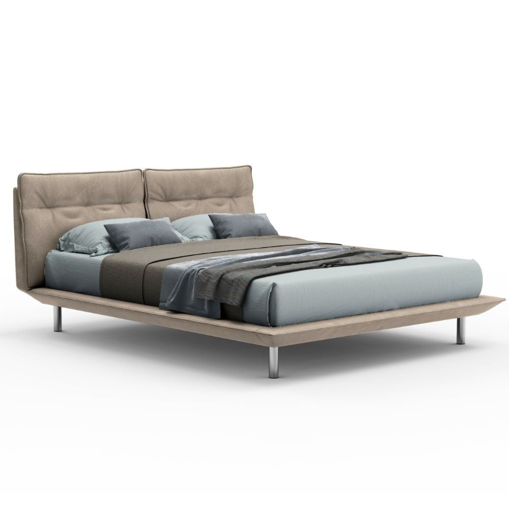 Modernes Doppelbett mit Holzgestell in Beige - Bolt