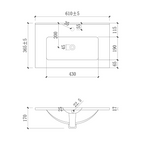 Lavabo consolle da appoggio 61x36.5 cm in ceramica bianco lucido LAV9060ES
