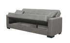 Canapé convertible 3 places coffre tissu cappuccino 225 cm - Malpensa