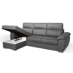 Canapé d'angle convertible gris ComoII tissu giulia9713