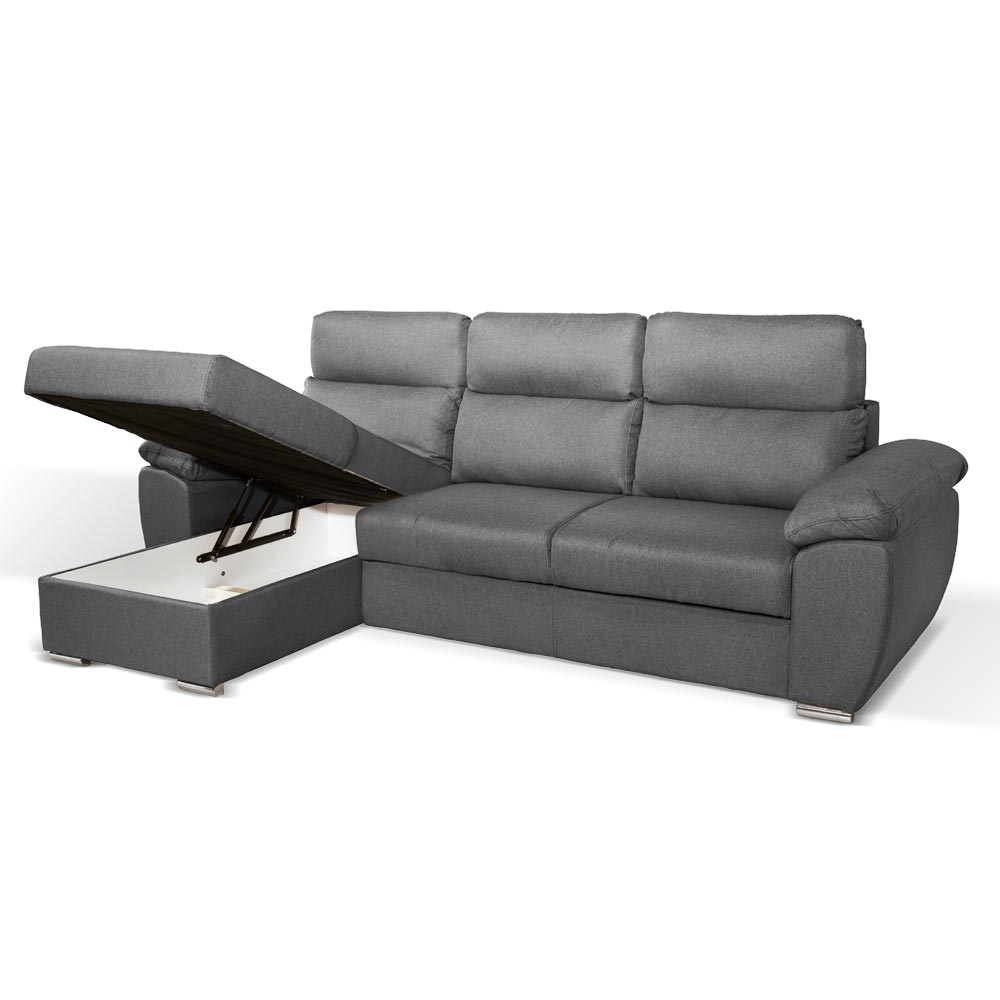 Canapé d'angle convertible gris ComoII tissu giulia9713