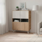 Mobile multiuso 4 ante e vani a giorno colore rovere sepet e cashmere Nubo 