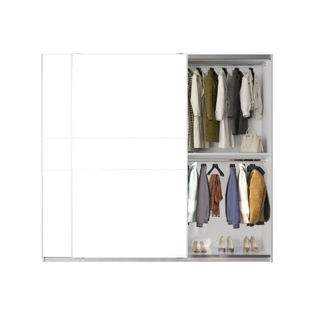 Armadio due ante scorrevoli bianco opaco Swing - 257x55x230H