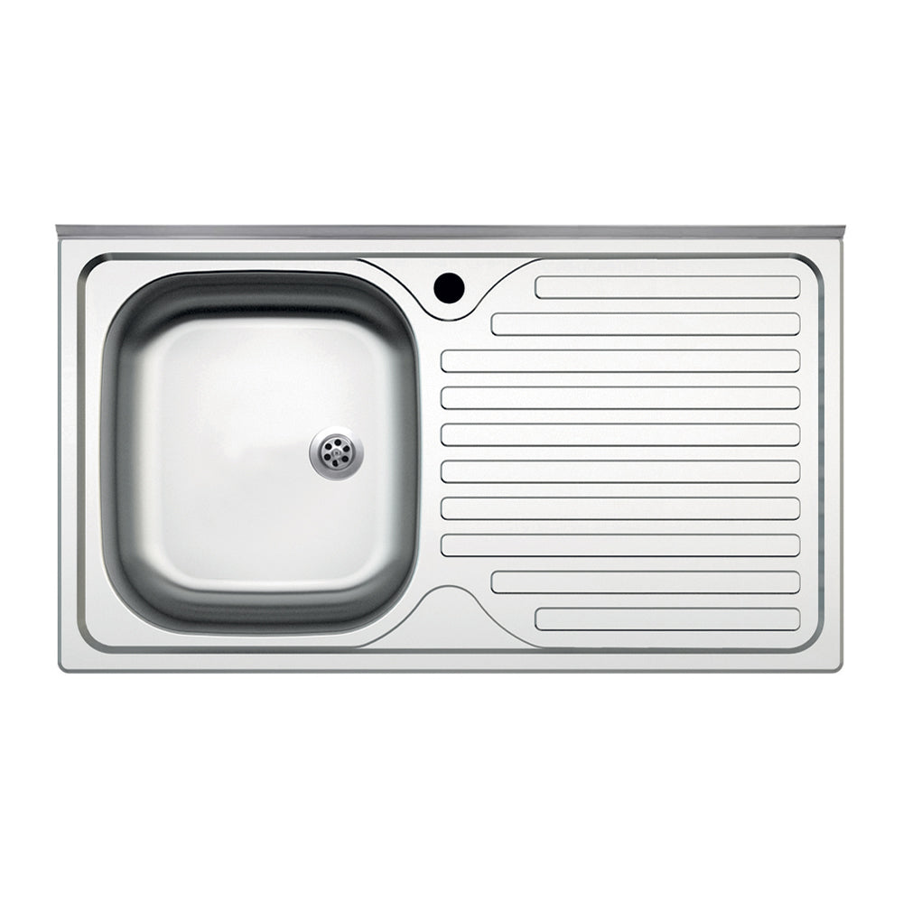 Lavello appoggio 1 vasca con gocciolatoio destro 100x50 cm. inox SA10050 Samet