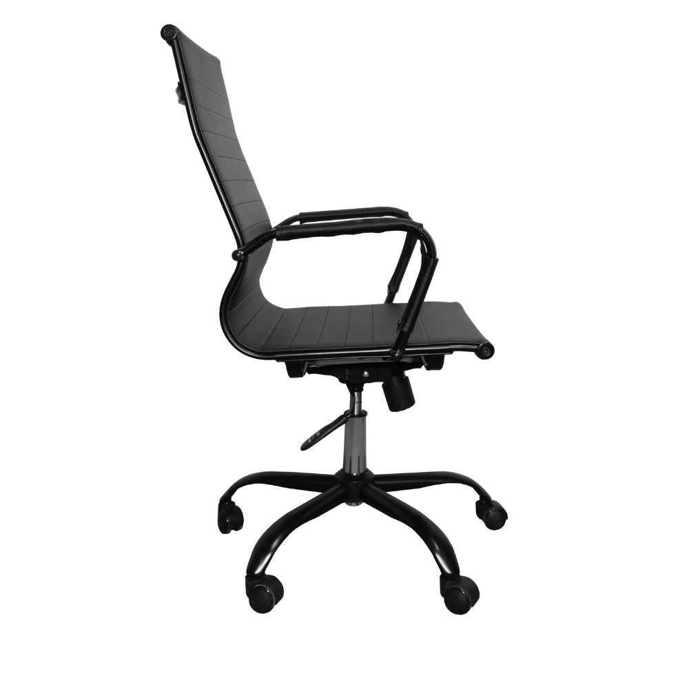 Poltrona ufficio con schienale ergonomico e ruote colore nero H105 Nuvia
