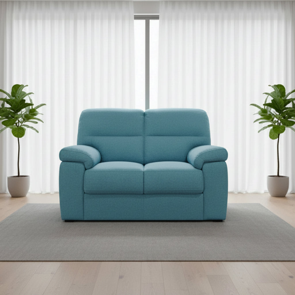 Divano 2 posti tessuto Roma colore verde acqua 160x98x92h Alenda