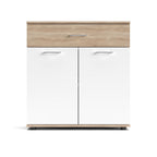 Mobile multiuso 2 ante e 1 cassetto colore bianco e rovere 80x35x84H Irys