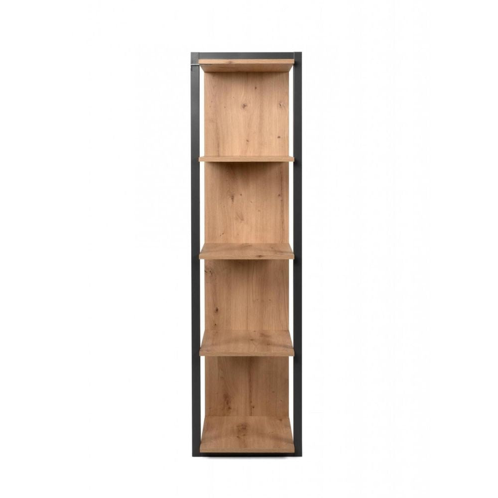 Libreria 107x145H cm a cubi colore rovere quercia con profili antracite - Denver 31