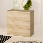 Cassettiera 3 cassetti colore rovere 77.2x42.2x80H Morgan