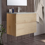 Mobile bagno sospeso 2 cassetti 70x45x59H colore rovere Londres