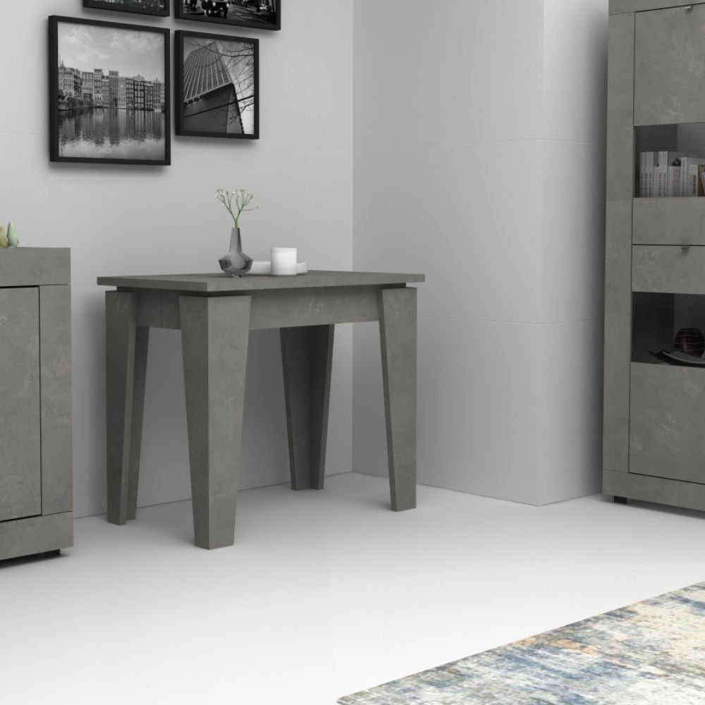 Console extensible coloris ciment 50x90 cm Natron