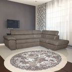 Divano letto angolare con penisola destra colore grigio elephant - Fiona