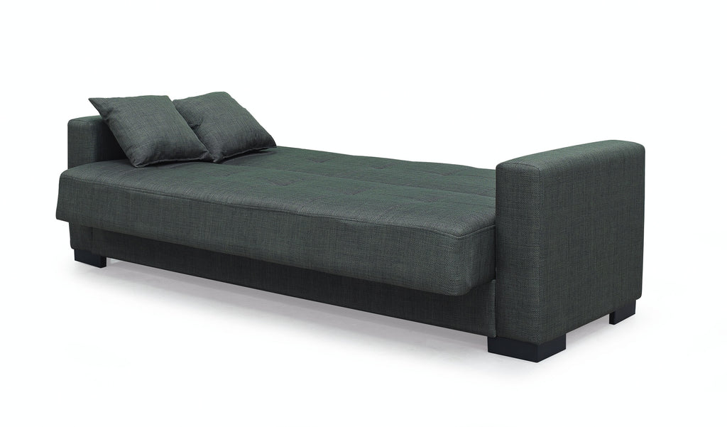 Schlafsofa 3-Sitzer mit Stauraum olivgrüner Stoff 225 cm - Malpensa