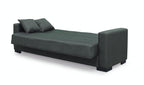 Schlafsofa 3-Sitzer mit Stauraum olivgrüner Stoff 225 cm - Malpensa