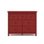 Cassettiera in legno massiccio con 7 cassetti colore bordeaux 110x40x80H cm - Missy
