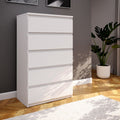 Cassettiera 5 cassetti colore bianco opaco  77.2x42.2x128H Morgan