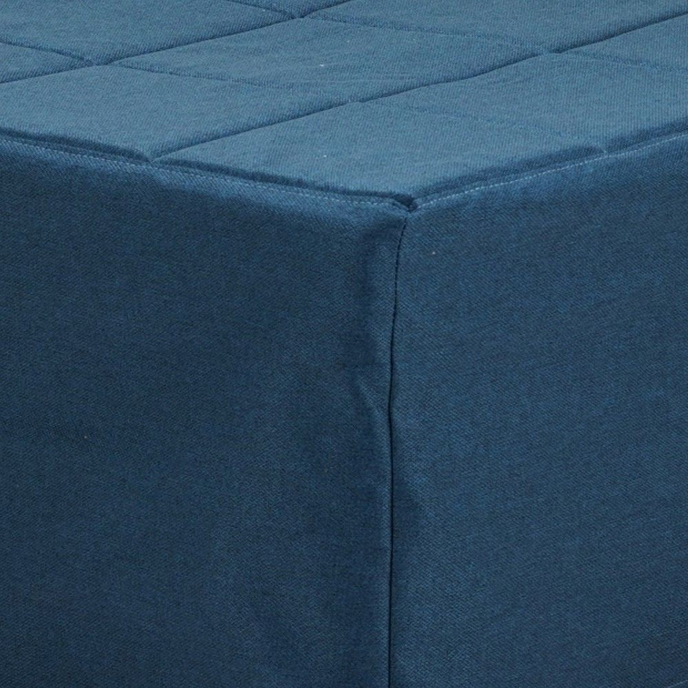 Pouf convertible en lit revêtement en tissu couleur bleue - Vega