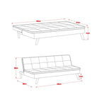 Divano letto 3 posti colore grigio 182x88x80H Lunaria