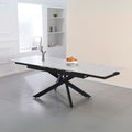 Tavolo allungabile piano in ceramica larice beige e gambe in metallo nero 160x90x75.5H cm