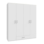 Armoire 4 portes 1 tiroir coloris blanc 177.5x54x210.5H Arcadia
