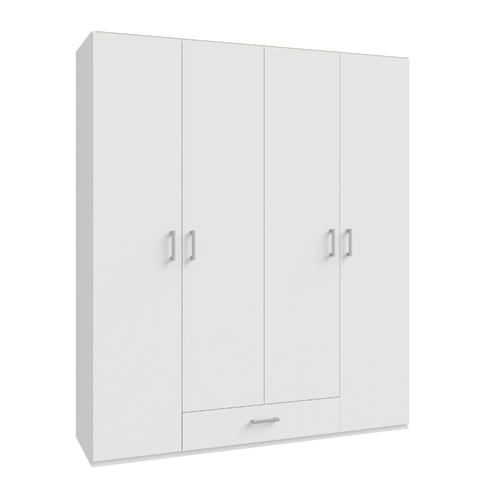Armadio 4 ante 1 cassetto colore bianco 177.5x54x210.5H Arcadia