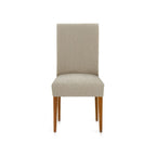 Stuhlhussen aus elastischem Stoff, beige, Troya