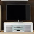 Base porta tv con ante colore bianco e cemento 138 cm - July