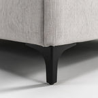 Letto matrimoniale con contenitore in tessuto grigio chiaro Vogue