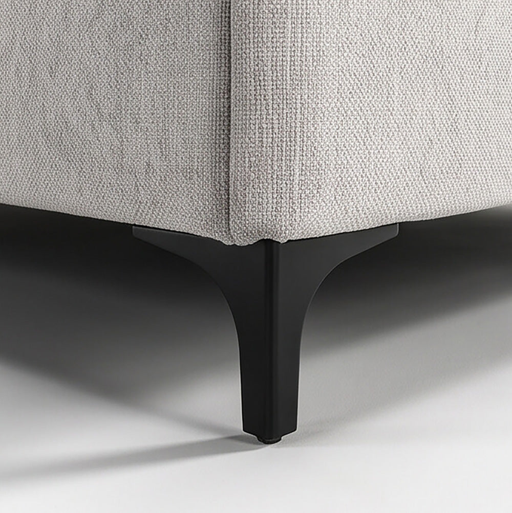 Letto matrimoniale con contenitore in tessuto grigio chiaro Vogue