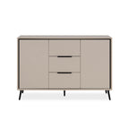 Madia con 2 ante e 3 cassetti colore sabbia e particolari neri 135x90H cm - Borgo