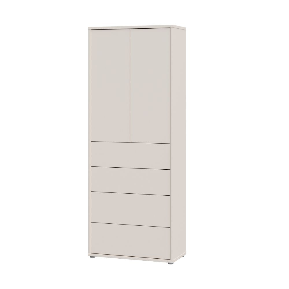 Mobile multiuso 4 cassetti e 2 ante  colore cashmere 75x35x192 Medea