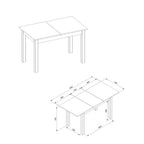 Table extensible couleur chêne et pieds noirs 120x70 cm - Coburg