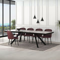 Tavolo allungabile piano effetto marmo nero arabesque lucido e gambe in metallo Corin 200x100x77H