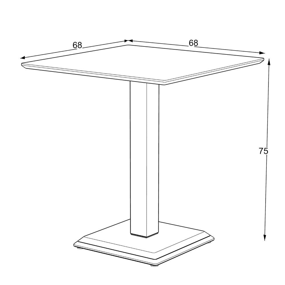 Tavolo Quadrato Carvel ossido: Eleganza e Stile Distintivo per Ogni Spazio 68x68x75H