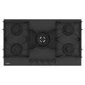 Piano Cottura gas 5 fuochi 90 cm vetro temperato satinato nero opaco Samet Zacinto90